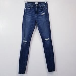 AGOLDE Jeans High Rise Distressed Skinny Blue Denim